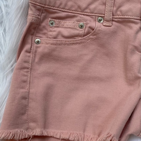 American Eagle Pink Jean Shorts Stretch 00 - Picture 2 of 4